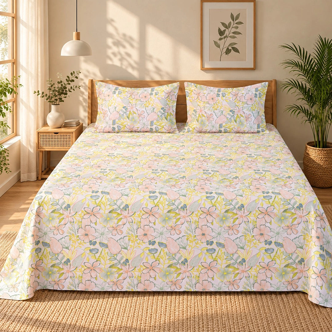 Cheery Floral Elegance Bedsheet