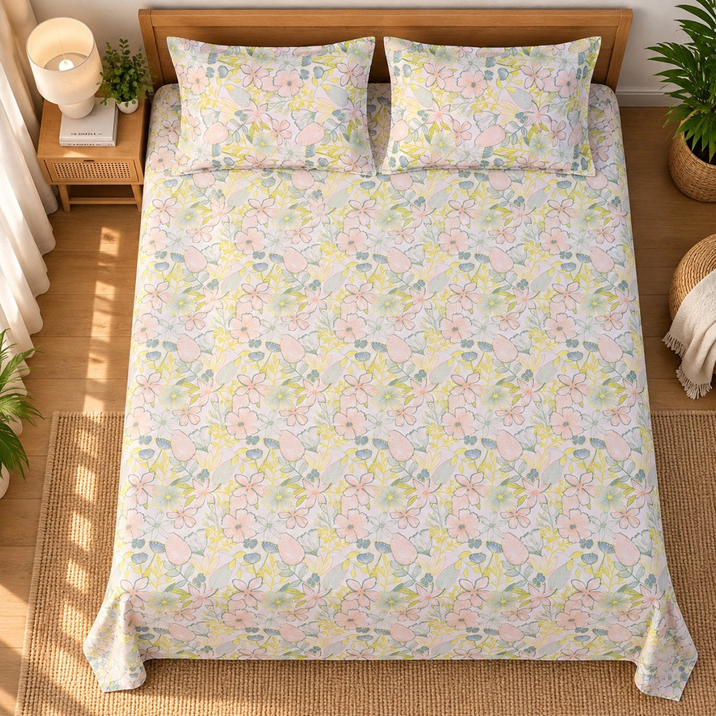 Cheery Floral Elegance Bedsheet