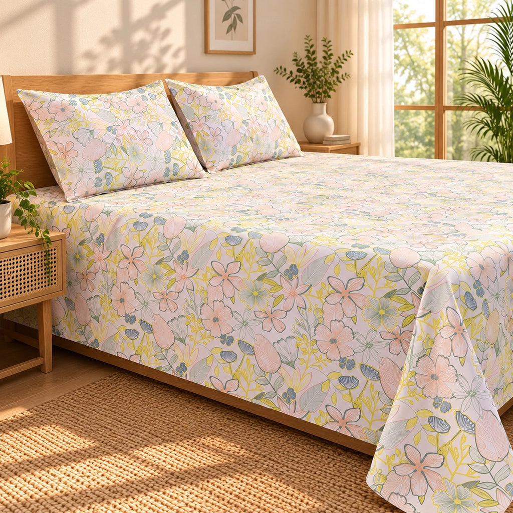 Cheery Floral Elegance Bedsheet