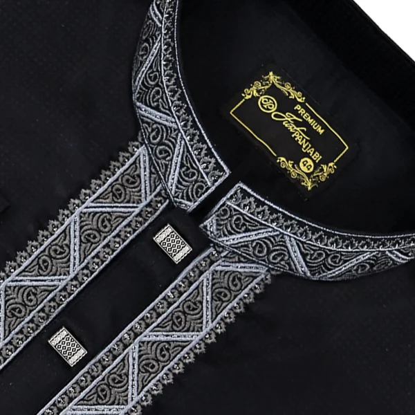 পাঞ্জাবী - Black - Image 2